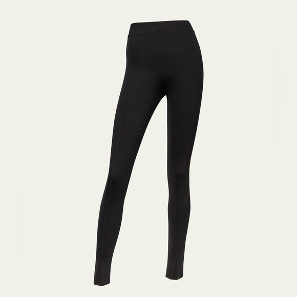 WOLFORD Midnight Grace Leggings - Front Slit Hem in Solid Black - Picture 5 of 10